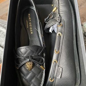 Kurt Geiger Black Leather Flats